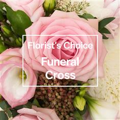 Florist Choice Funeral Cross Arrangement