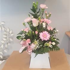 Pink pearl tall arrangement 