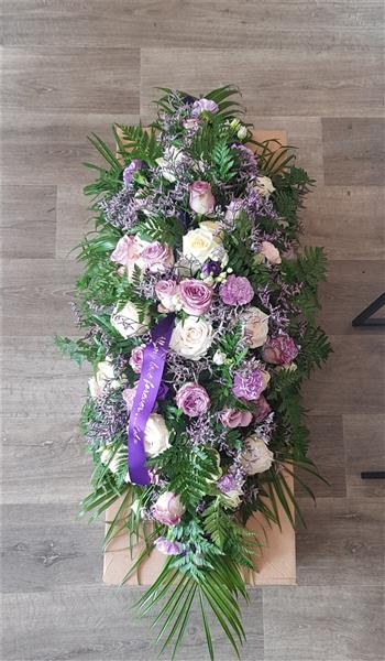 Casket Spray Lilac and Purple