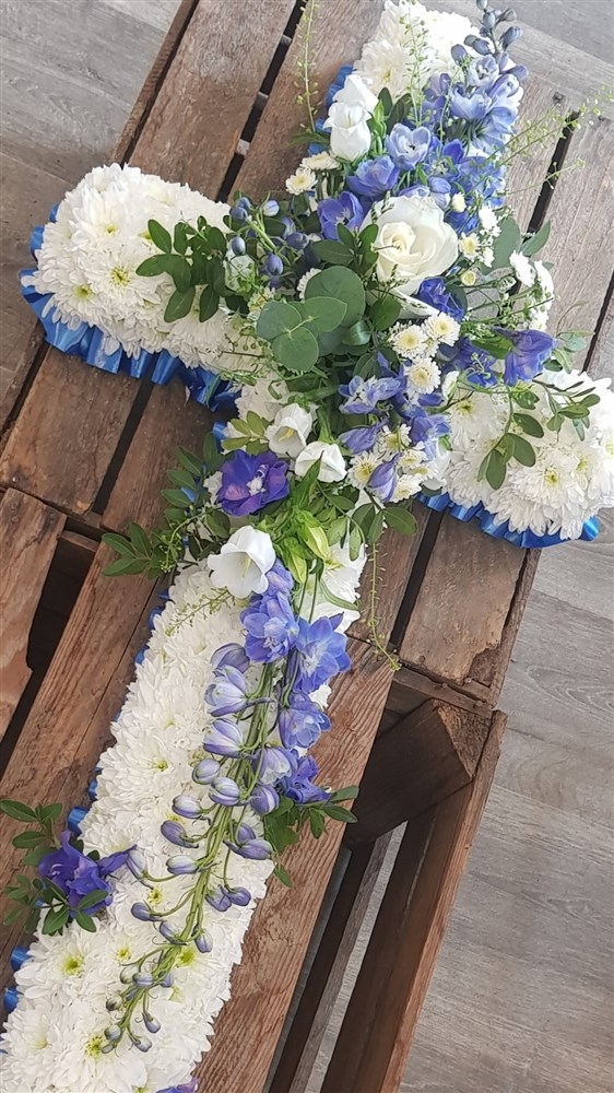 Cross Blue and White