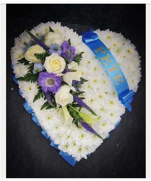 Hearts Blue & White