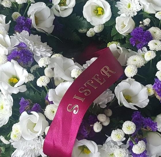 White & Purple Open Wreath