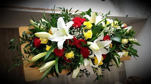 Casket Spray Lily and Rose