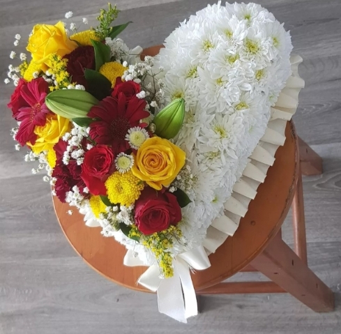 Heart Half Yellow & Red