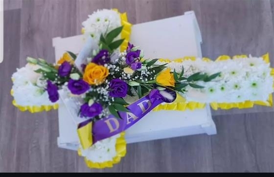 Yellow and Purple Cross